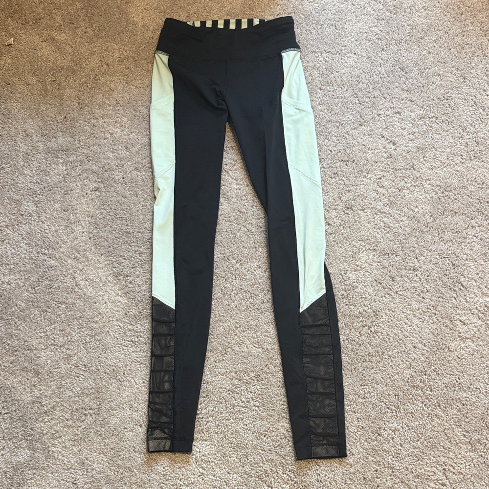 Lululemon Athletica Black and Green Leggings